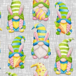 Watercolor Easter Spring gnomes 22 light gray