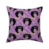 African American Black Queen tribal purple