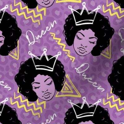 African American Black Queen tribal purple