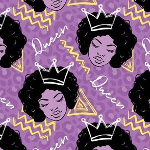 African American Black Queen tribal purple