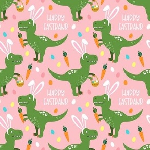 Happy Eastrawr Funny T-rex Easter Spring blush pink