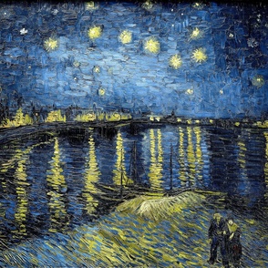 Starry Night over the Rhone (36"x28")  high contrast colors