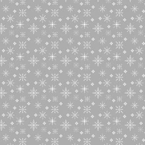 Snuggly Snowflakes on Gray small scale