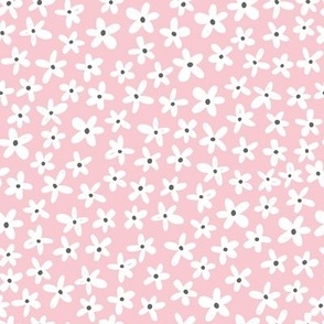 Tiny daisy floral ditsy print blush pink
