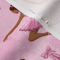 Black ballerina, african american balett dancer large scale, wallpaper pink