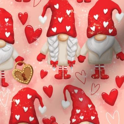 Valentines Day Gnomes peach 22B