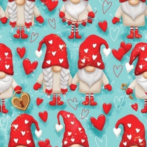 Valentines Day Gnomes blue 22B