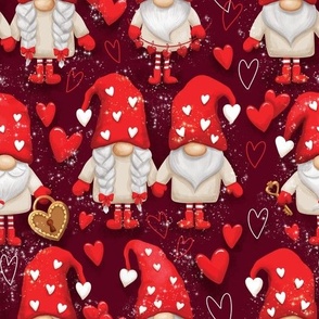 Valentines Day Gnomes bordeaux 22B