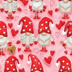 Valentines Day Gnomes blush pink 22B