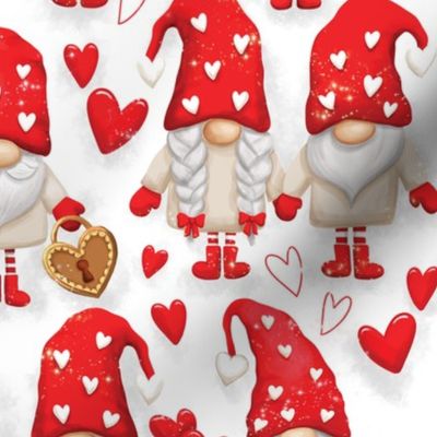 Valentines Day Gnomes white 22B
