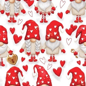 Valentines Day Gnomes white 22B