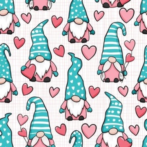 Valentine gnomes S22 turquoise white