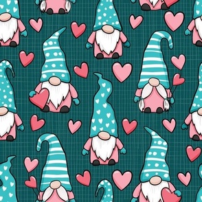 Valentine gnomes S22 dark turquoise 