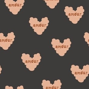 amour heart on faded black