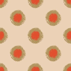 Rough Ring  Dots - Peach (Spanish Olive)