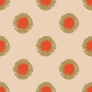 Rough Ring  Dots - Beige (Spanish Olive)
