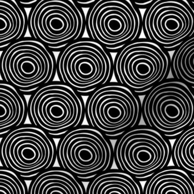 Black and white Overlapping Circles