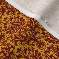 India Damask scarlet and gold