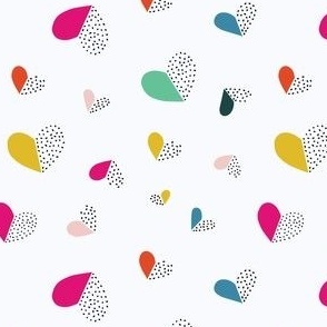 Scattered Dotty Hearts - Bright