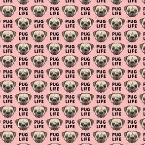 (1/2" scale) Pug Life - cute pug face - pink C21