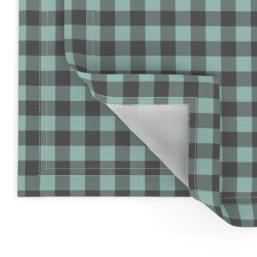 (1/2" scale) dark mint and grey plaid - farm wholecloth coordinate C21