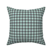 (1/2" scale) dark mint and grey plaid - farm wholecloth coordinate C21