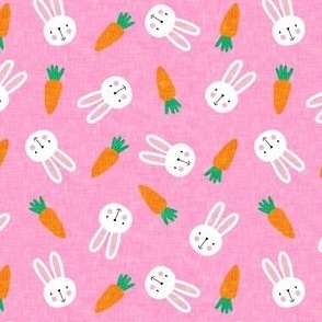 (extra small scale) bunnies and carrots - pink - easter spring - C21