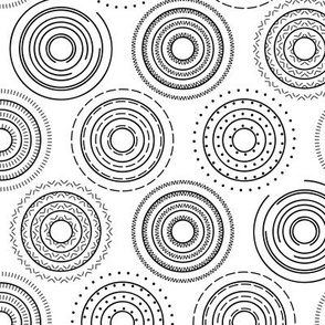 Black and white Happy Abstract Circles