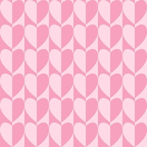 Mod Geo Hearts / Sakura / Mid Mod / Retro / 60s 70s / Geometric / Pink / Valentine's Day / Medium
