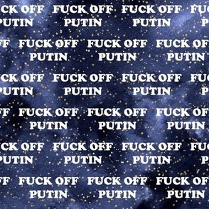 Fuck off Putin on starry night sky Extra small scale suitable for face masks