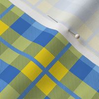 Plaid in ukraine colors blue and yellow Support Ukraine print Small scale