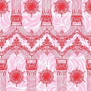 Lovecore Victorian lace Greenhouse in red and pink Small scale