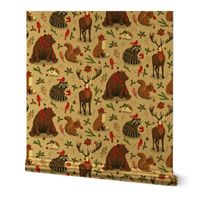 Christmas Forest Animals - 12" repeat