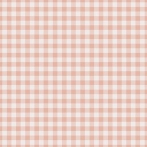 Small Gingham Pattern - Champagne and Blushing Rose