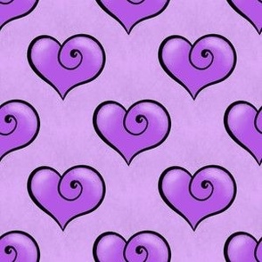 Hearts purple on lavender