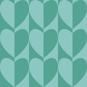 Mod Geo Hearts / Chloe / Mid Mod / Geometric / Teal / Valentine's Day /Medium