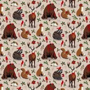 Winter Forest Animals - 8" repeat