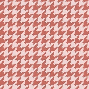 Houndstooth Pattern - Terracotta and Peach Champagne