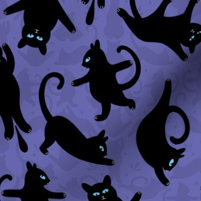 Black Cats - Very Peri - periwinkle 