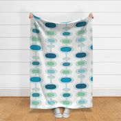 palm springs retro bubbles - jade abstract curves - coastal wallpaper