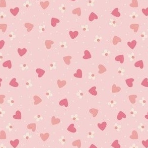 Dainty Hearts Fabric, Wallpaper and Home Decor | Spoonflower