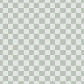 Checker Pattern - Lilly White and Grey Rainmist
