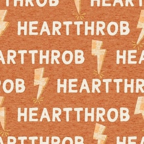Valentines Day Boys Heart Throb Text Lightning on Boho Brown