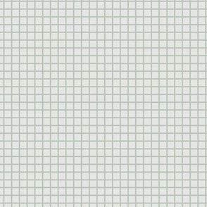 Small Grid Pattern - Lilly White and Grey Rainmist