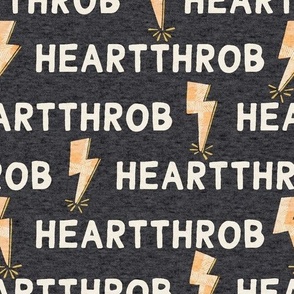 Valentines Day Boys Heart Throb Text Lightning on Charcoal