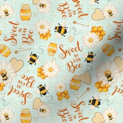 Medium Scale Sweet As Can Bee Bumblebee Nursery on Soft Mint Green