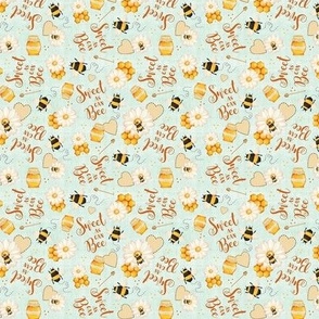 Small Scale Sweet As Can Bee Bumblebee Nursery on Soft Mint Green