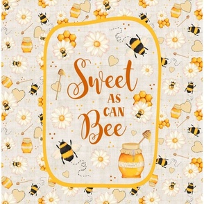  14x18 Panel Sweet As Can Bee Bumblebees for DIY Lovey Garden Flag Hand Towel or Wall Hanging