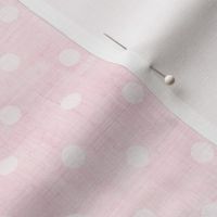 Bigger Scale Soft Pink Linen Texture and Polkadots Pale Pastels Sweet As Can Bee Nursery Coordinate 
