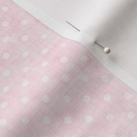 Smaller Scale Soft Pink Linen Texture and Polkadots Pale Pastels Sweet As Can Bee Nursery Coordinate 